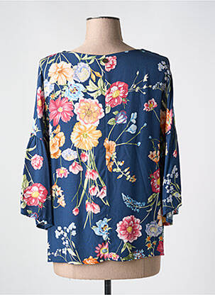 Blouse imprimé fantaisie manches 3/4 bleu LE BOUDOIR D'EDOUARD femme