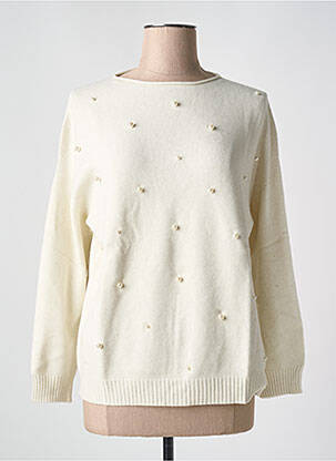 Pull coupe droite manches longues beige LE BOUDOIR D'EDOUARD femme