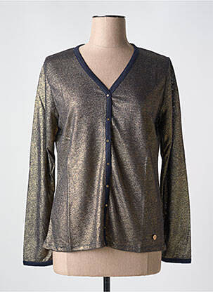 Gilet manches longues fermeture boutonnée sur le devant or LE BOUDOIR D'EDOUARD femme
