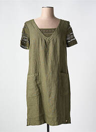 Robe courte fermeture zippée au dos manches courtes vert LE BOUDOIR D'EDOUARD femme