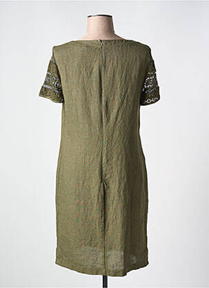 Robe courte fermeture zippée au dos manches courtes vert LE BOUDOIR D'EDOUARD femme