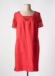 Robe courte fermeture zippée au dos manches courtes rouge LE BOUDOIR D'EDOUARD femme