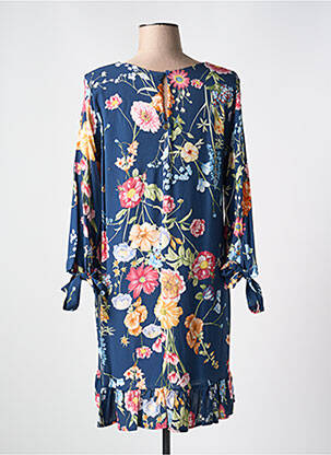 Robe courte manches 3/4 manches 3/4 bleu LE BOUDOIR D'EDOUARD femme
