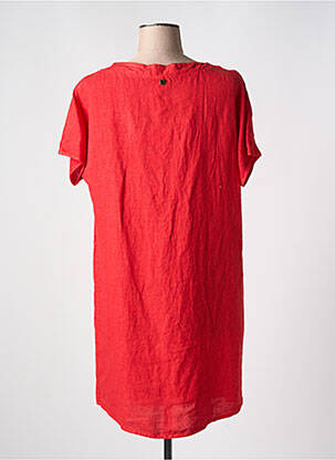 Robe courte imprimé fleurs manches courtes rouge LE BOUDOIR D'EDOUARD femme