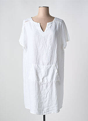 Robe courte manches courtes manches courtes blanc LE BOUDOIR D'EDOUARD femme