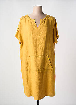Robe courte manches courtes manches courtes jaune LE BOUDOIR D'EDOUARD femme