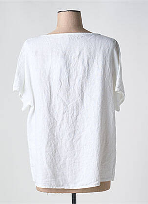 Blouse col rond manches courtes blanc LE BOUDOIR D'EDOUARD femme