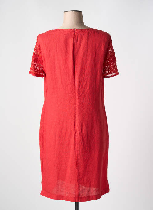 Robe courte fermeture zippée au dos manches courtes rouge LE BOUDOIR D'EDOUARD femme