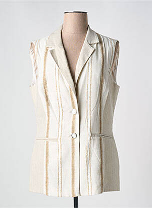 Gilet sans manche coupe cintrée beige GREGORY PAT femme