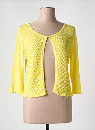 Gilet manches longues col rond jaune OLIVIER PHILIPS femme