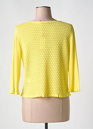 Gilet manches longues col rond jaune OLIVIER PHILIPS femme