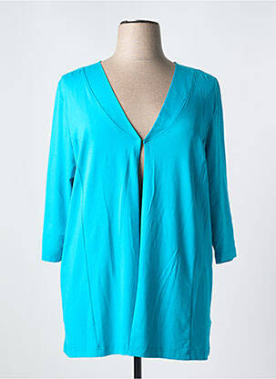 Gilet manches longues manches 3/4 bleu CHALOU femme