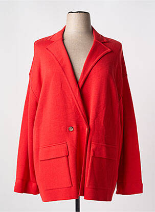 Gilet manches longues stretch rouge DEVERNOIS femme