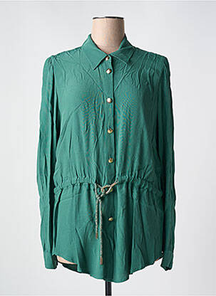 Tunique manches longues col chemisier vert CAROLINE BISS femme