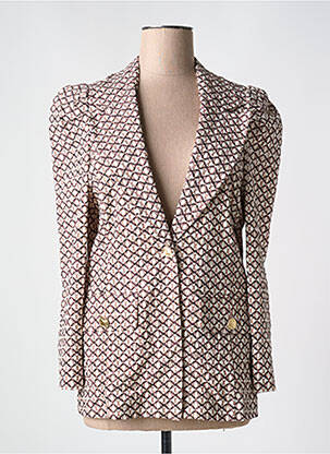 Blazer finition intérieure biaisée beige CAROLINE BISS femme