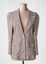 Blazer finition intérieure biaisée beige CAROLINE BISS femme