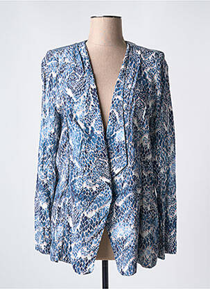 Veste chic tissage crêpe bleu EVA KAYAN femme