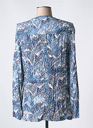 Veste chic tissage crêpe bleu EVA KAYAN femme