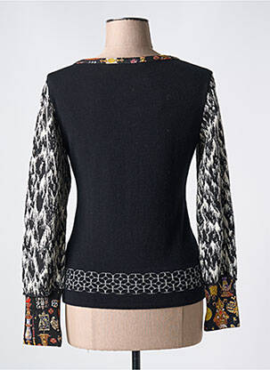 Gilet manches longues col rond noir LESLIE femme