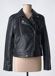 Veste simili cuir poches noir LESLIE femme