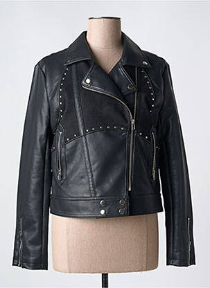 Veste simili cuir poches noir LESLIE femme