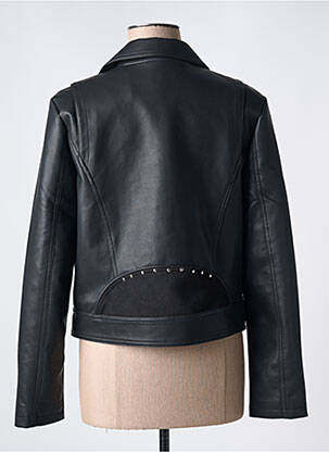 Veste simili cuir poches noir LESLIE femme