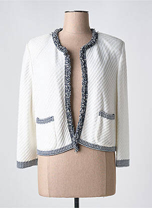 Veste chic col rond beige DEVERNOIS femme