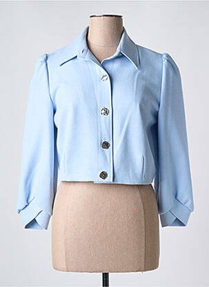 Veste chic tissage crêpe bleu CAROLINE BISS femme
