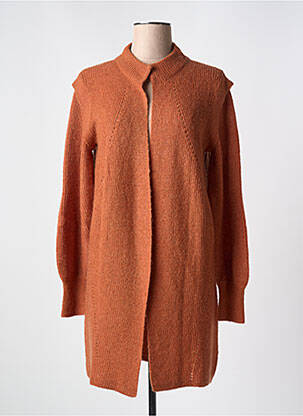 Gilet manches longues col rond marron CAROLINE BISS femme