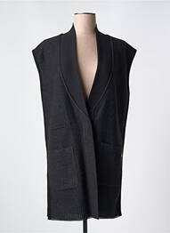 Gilet manches courtes fermeture boutonnée sur le devant noir DEVERNOIS femme