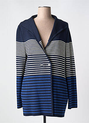 Gilet manches longues fermeture boutonnée sur le devant bleu DEVERNOIS femme