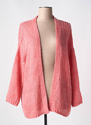 Gilet manches longues manches longues rose POUPEE CHIC femme