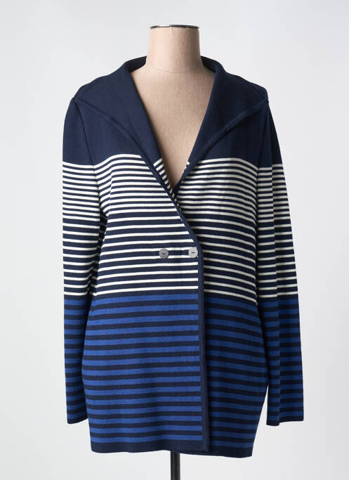 Gilet manches longues fermeture boutonnée sur le devant bleu DEVERNOIS femme