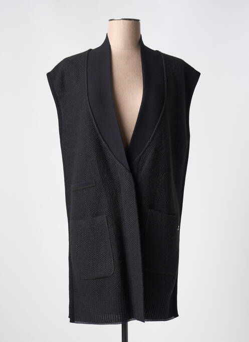Gilet manches courtes noir DEVERNOIS pour femme