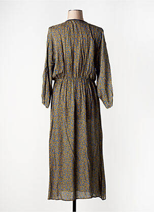 Robe longue imprimé fleurs manches 3/4 vert EVA KAYAN femme