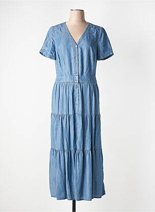 Robe longue manches courtes manches courtes bleu DEVERNOIS femme