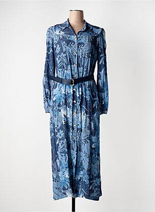 Robe longue manches longues manches longues bleu CAROLINE BISS femme