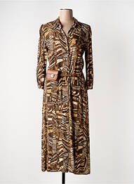 Robe longue manches longues manches longues marron CAROLINE BISS femme