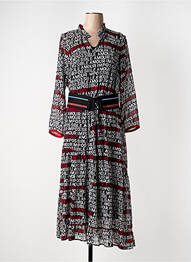 Robe longue manches longues manches longues noir POUPEE CHIC femme