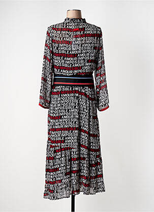 Robe longue manches longues manches longues noir POUPEE CHIC femme