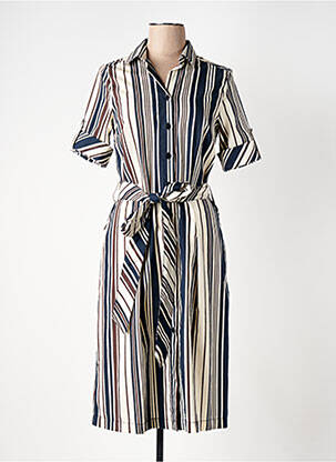 Robe mi-longue manches courtes manches courtes bleu DEVERNOIS femme