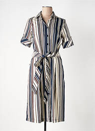 Robe mi-longue manches courtes manches courtes bleu DEVERNOIS femme