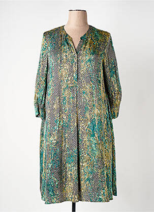 Robe mi-longue coupe fluide manches 3/4 vert GERRY WEBER femme