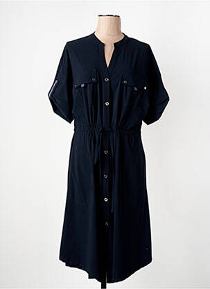 Robe mi-longue manches courtes manches courtes bleu EVA KAYAN femme
