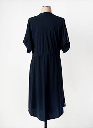 Robe mi-longue manches courtes manches courtes bleu EVA KAYAN femme