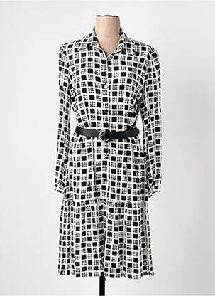 Robe mi-longue coupe fluide manches longues noir CAROLINE BISS femme