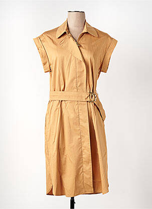 Robe mi-longue manches courtes manches courtes beige CAROLINE BISS femme