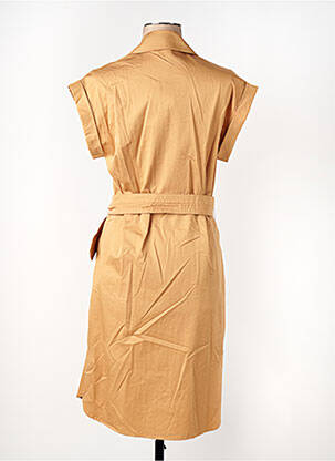 Robe mi-longue manches courtes manches courtes beige CAROLINE BISS femme