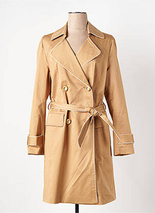 Trench tissage popeline sans capuche beige CAROLINE BISS femme