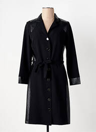 Manteau long coupe cintrée sans capuche noir GREGORY PAT femme